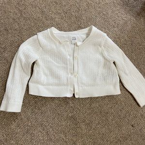 Baby gap white crop cardigan
